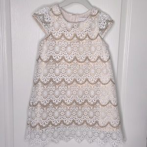 Camilla Size 5 Metallic and Lace Girls Dress in Excellent Condition
